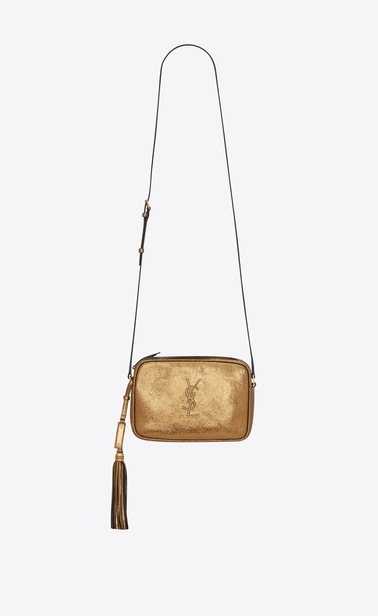 LOU camera bag in lamé leather with a shagreen look